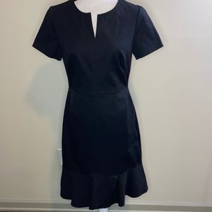 NWT Banana Republic Career Flounce Midi Dress Black 8
